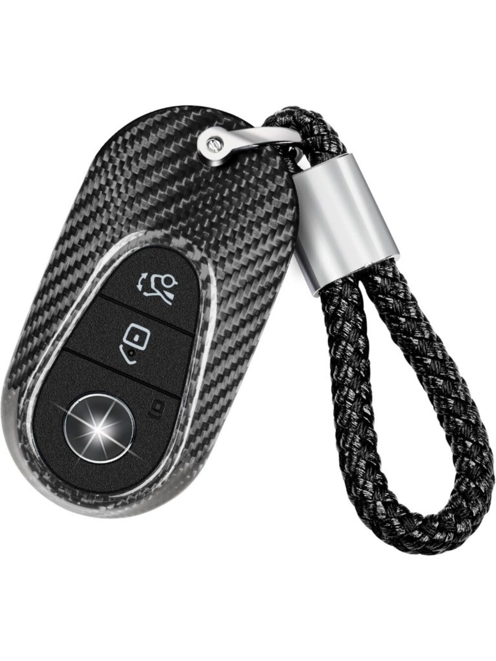 Luxury Key Fob Cover for Mercedes, Real Carbon Fiber Protector, Fits S, G, C